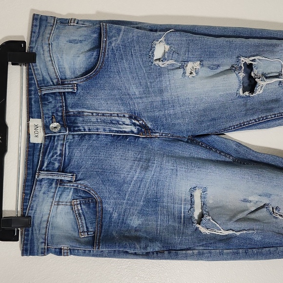 KDNK Ripped Skinny Ankle Zipper Jeans Unisex Sz 32 - Picture 3 of 17